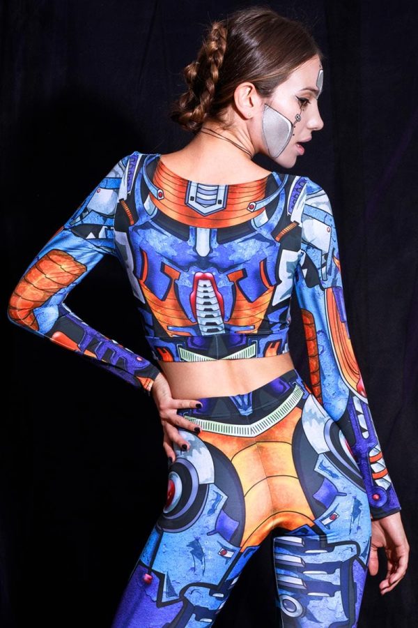 Blue Robot Leggings Set Fashion - Image 2