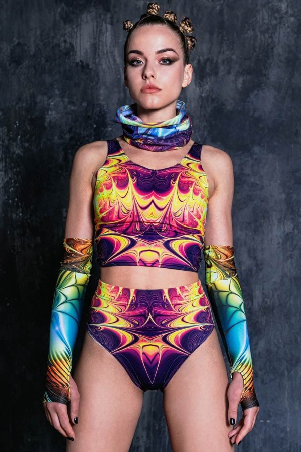 Yellow Blaze Festival Crop Top Online now - Image 3