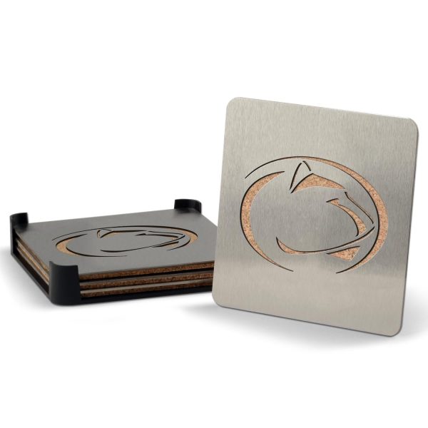Penn State Nittany Lions 4-piece Stainless Steel Boaster Drink Coaster For Cheap