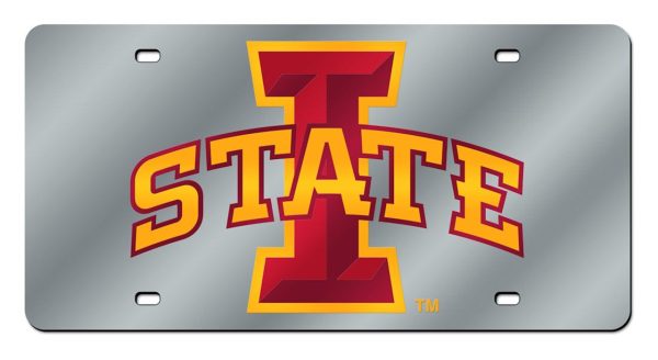 Iowa State Cyclones License Plate Laser Cut Silver Special Order Cheap
