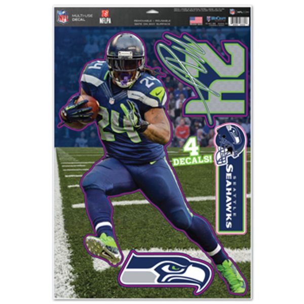 Seattle Seahawks Decal 11x17 Multi Use Marshawn Lynch Design CO Cheap