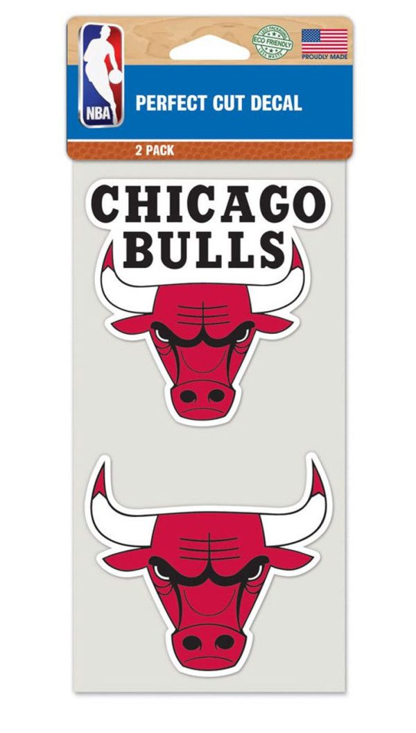 Chicago Bulls Decal 4x4 Die Cut Set of 2 Online Sale