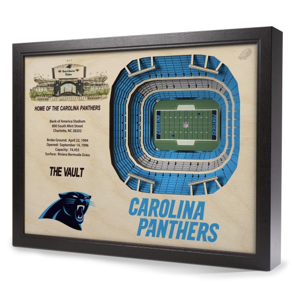 Carolina Panthers 25-Layer StadiumView 3D Wall Art For Sale