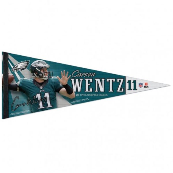 Philadelphia Eagles Pennant 12x30 Premium Style Carson Wentz Design Special Order For Sale