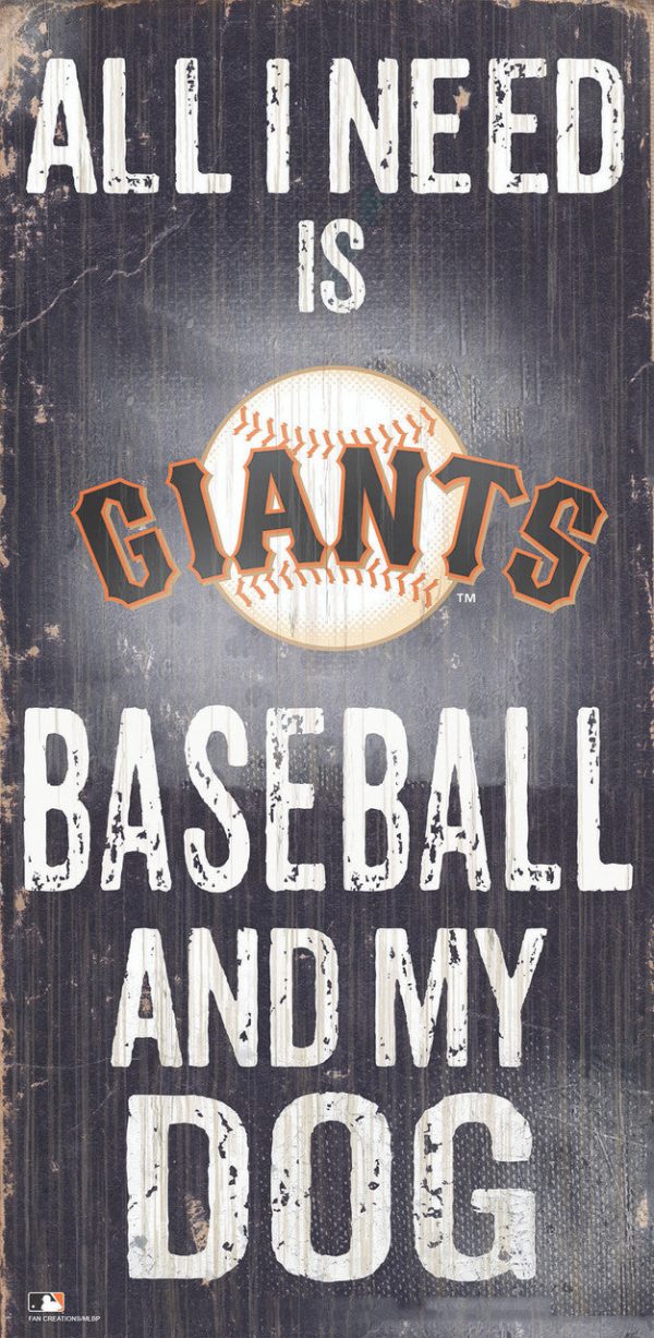 San Francisco Giants Sign Wood 6x12 Baseball and Dog Design Hot on Sale