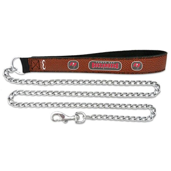 Tampa Bay Buccaneers Pet Leash Leather Chain Football Size Large Sale
