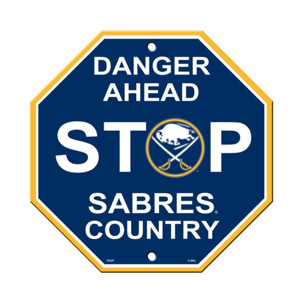 Buffalo Sabres Sign 12x12 Plastic Stop Style Sale
