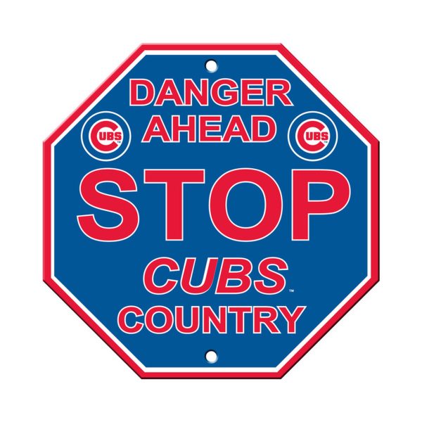 Chicago Cubs Sign 12x12 Plastic Stop Style Sale